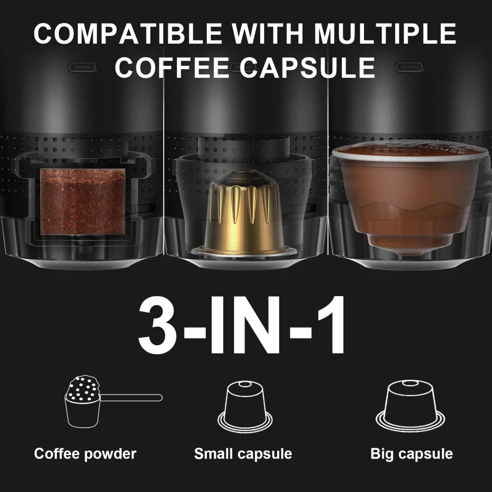 Portable Espresso Machine — Wireless, 3-in-1, Rechargeable