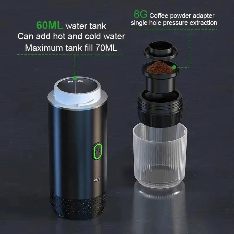 Portable Espresso Machine — Wireless, 3-in-1, Rechargeable