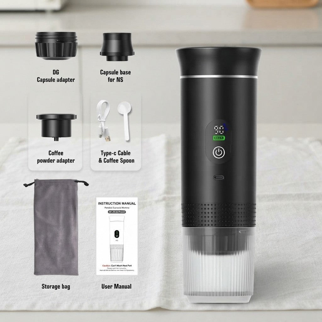 Portable Espresso Machine — Wireless, 3-in-1, Rechargeable
